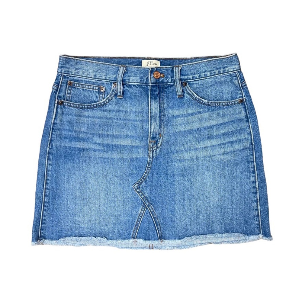 J. Crew Jean Skirt Women’s Size 29 Medium Blue Wash Denim Cut Off Mini Vintage